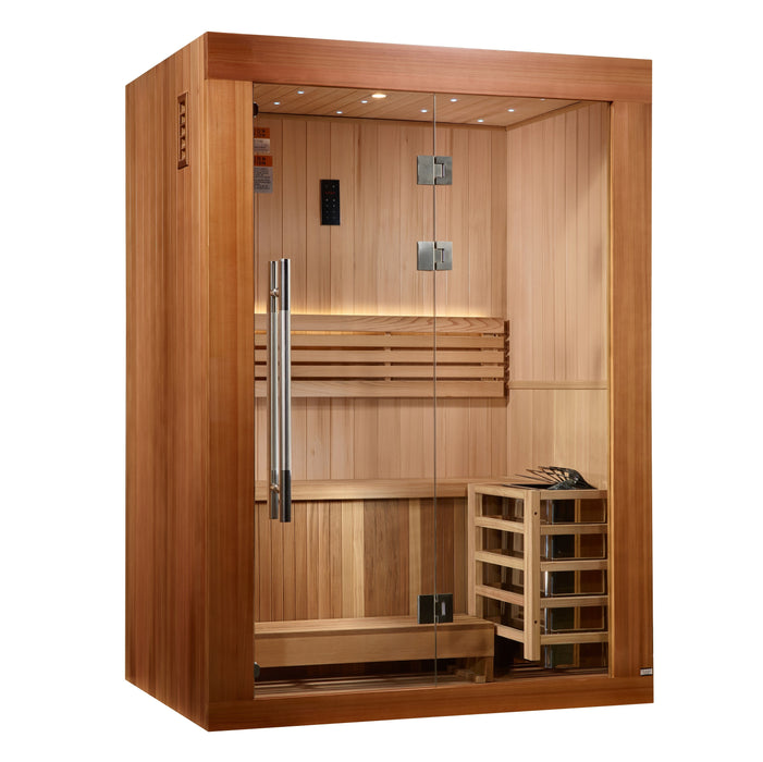 2025 Golden Designs Updated "Sundsvall" 2 Person Indoor/Covered Outdoor Traditional Sauna (GDI-7289-02)