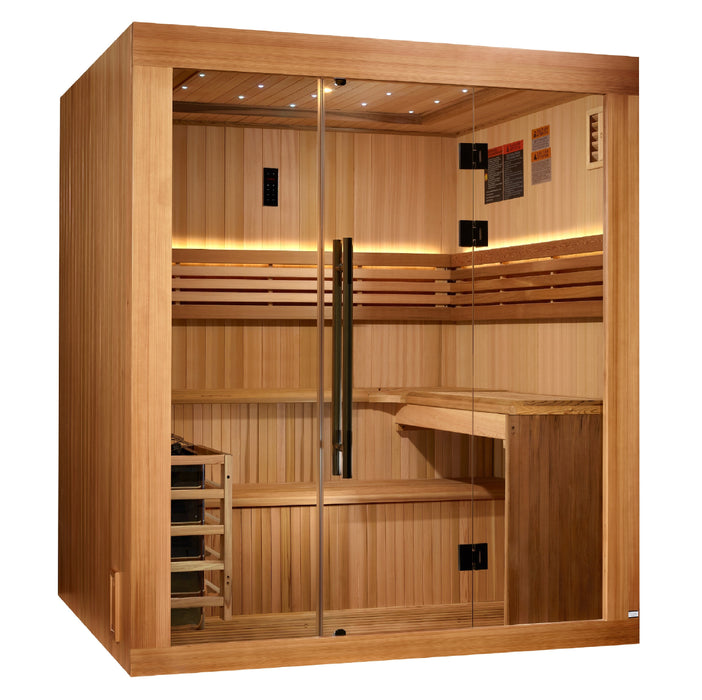 2025 Golden Designs Updated "Osla" 6 Person Indoor/Covered Outdoor Traditional Sauna (GDI-7689-02)