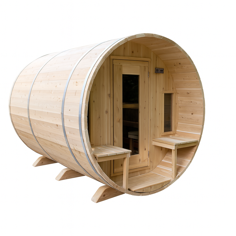 Canadian Timber Tranquility Outdoor Electric Barrel Sauna (CTC2345MPE) by Leisurecraft