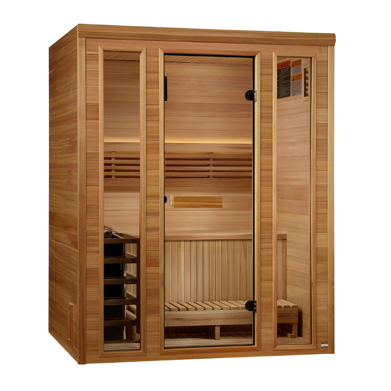 2025 Golden Designs "Andermatt" 3 Person Indoor/Covered Outdoor Traditional Steam Sauna (GDI-7030-01)