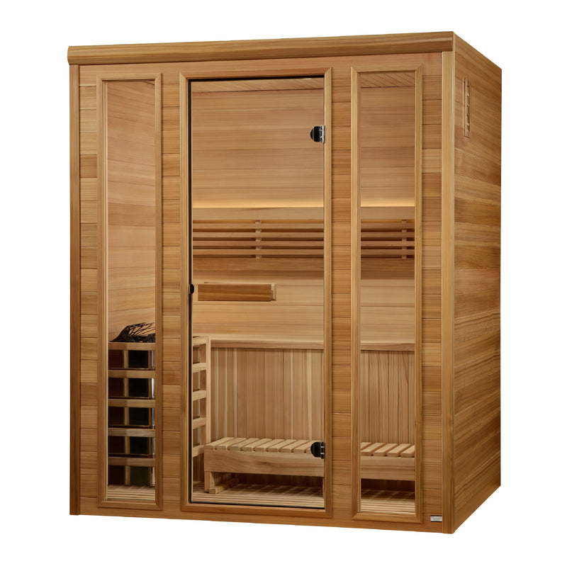 2025 Golden Designs "Andermatt" 3 Person Indoor/Covered Outdoor Traditional Steam Sauna (GDI-7030-01)