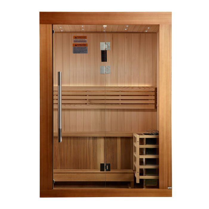 2025 Golden Designs Updated "Sundsvall" 2 Person Indoor/Covered Outdoor Traditional Sauna (GDI-7289-02)