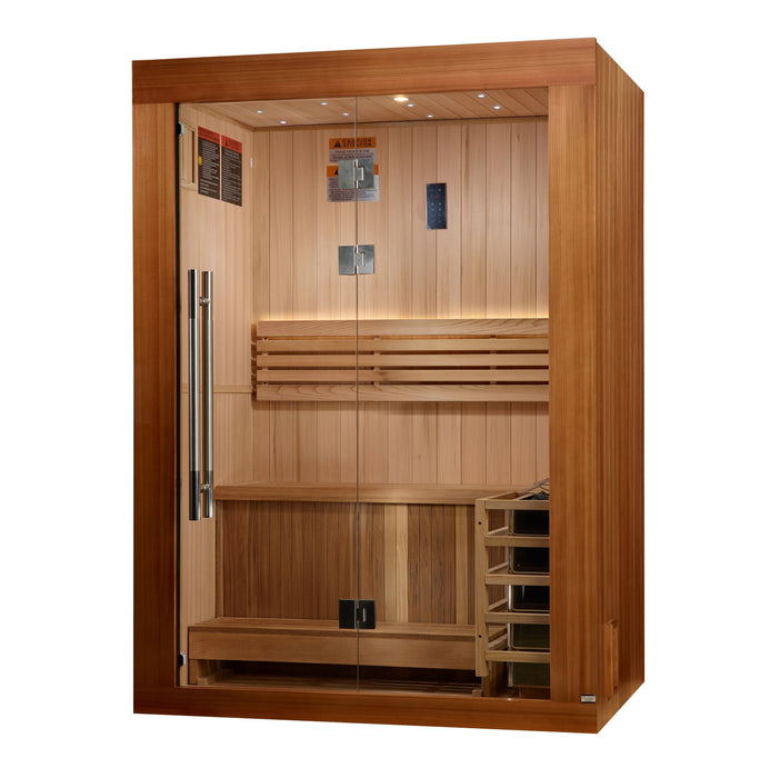 2025 Golden Designs Updated "Sundsvall" 2 Person Indoor/Covered Outdoor Traditional Sauna (GDI-7289-02)