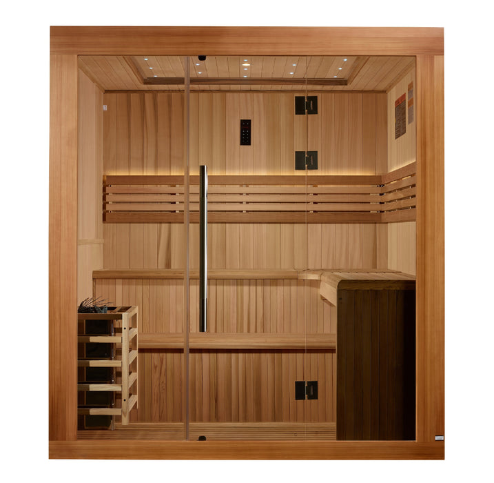 2025 Golden Designs Updated "Osla" 6 Person Indoor/Covered Outdoor Traditional Sauna (GDI-7689-02)