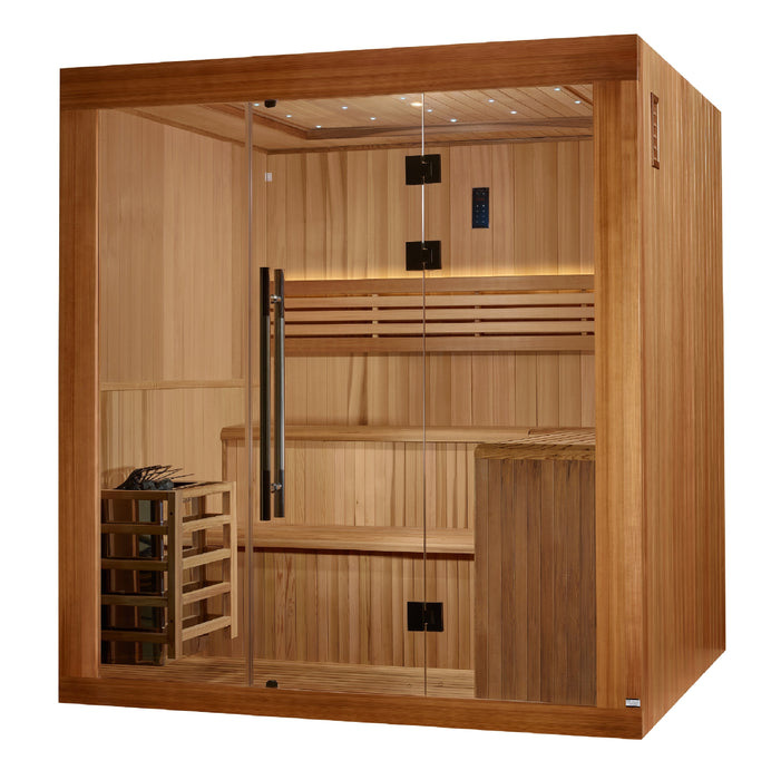 2025 Golden Designs Updated "Osla" 6 Person Indoor/Covered Outdoor Traditional Sauna (GDI-7689-02)