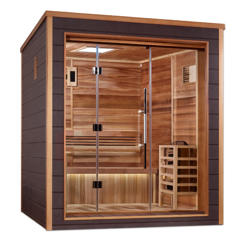 Golden Designs "Drammen" 3 Person Outdoor-Indoor Traditional Sauna (GDI-8203-01)