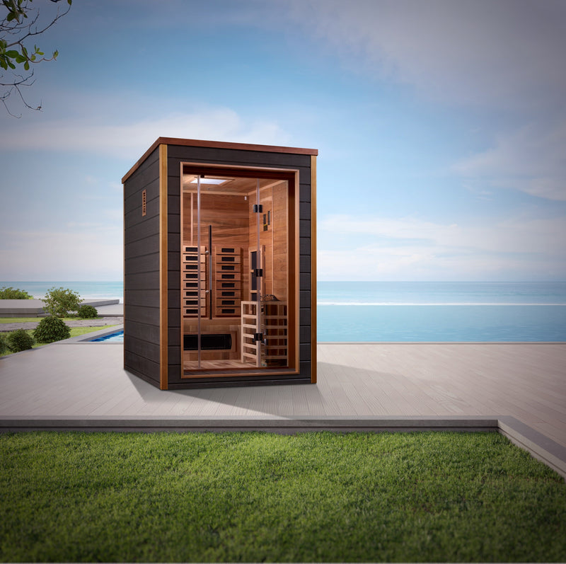 Golden Designs "Nora" 2 Person Outdoor-Indoor PureTech™ Hybrid Full Spectrum Sauna (GDI-8222-01)