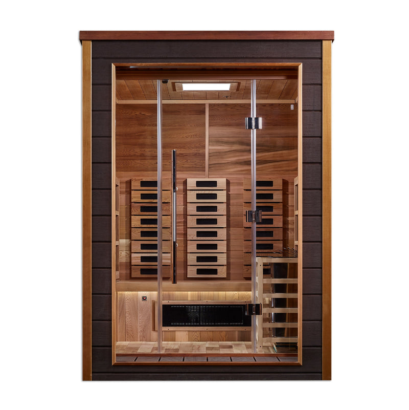 Golden Designs "Nora" 2 Person Outdoor-Indoor PureTech™ Hybrid Full Spectrum Sauna (GDI-8222-01)