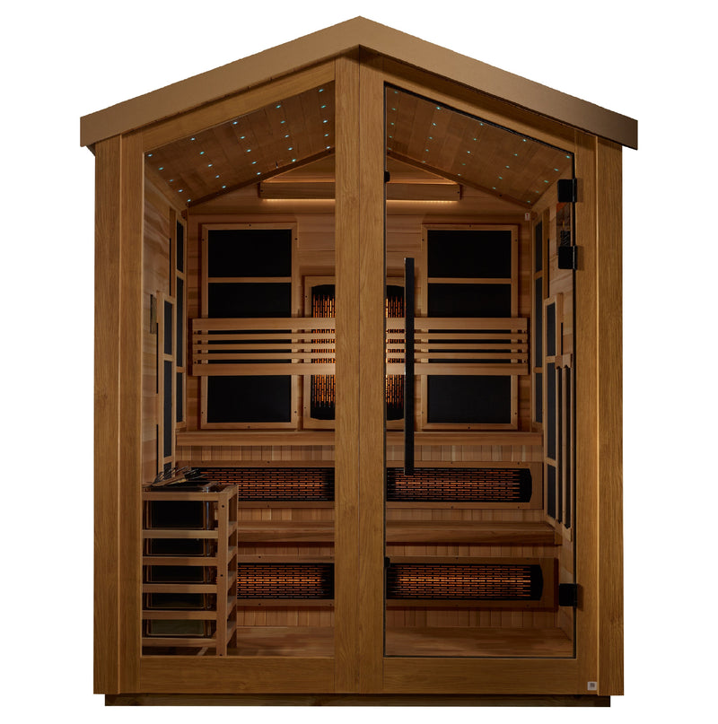 Golden Designs "Kaskinen" 6 Person Barn Hybrid (PureTech™ Full Spectrum IR or Traditional Stove) Outdoor Sauna (GDI-8526-01)