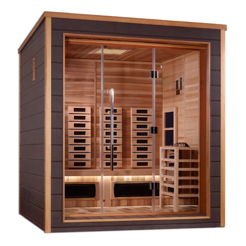 Golden Designs "Visby" 3 Person Outdoor-Indoor PureTech™ Hybrid Full Spectrum Sauna (GDI-8223-01)