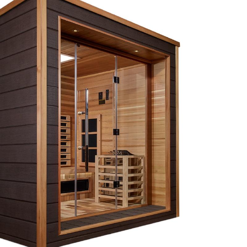 Golden Designs "Visby" 3 Person Outdoor-Indoor PureTech™ Hybrid Full Spectrum Sauna (GDI-8223-01)