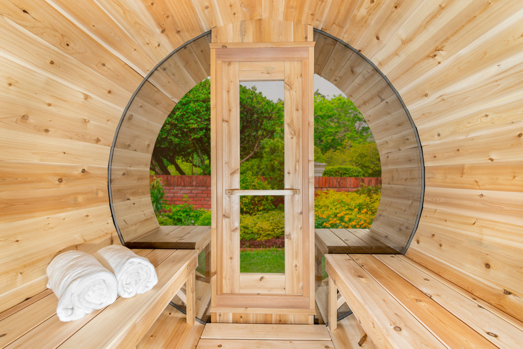 Canadian Timber Serenity MP Electric Barrel Sauna (CTC2245MPE) by Leisurecraft