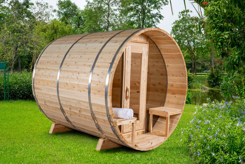 Canadian Timber Serenity MP Electric Barrel Sauna (CTC2245MPE) by Leisurecraft