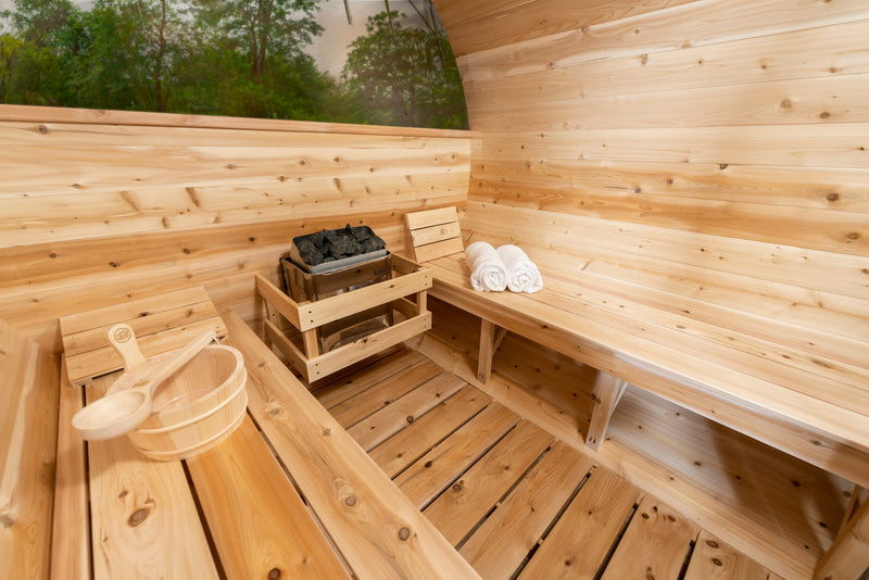Canadian Timber Serenity MP Electric Barrel Sauna (CTC2245MPE) by Leisurecraft