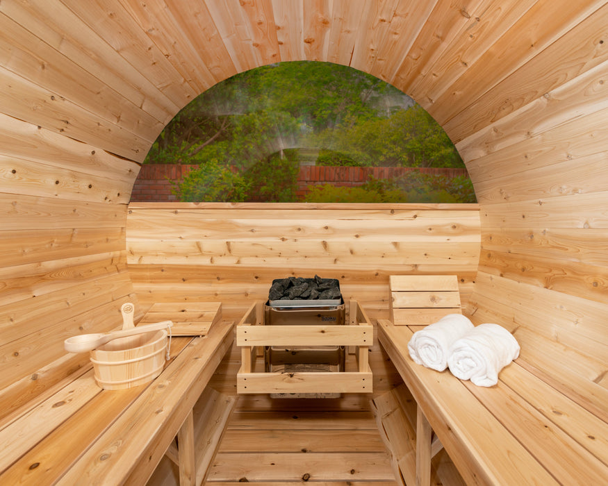 Canadian Timber Serenity MP Electric Barrel Sauna (CTC2245MPE) by Leisurecraft