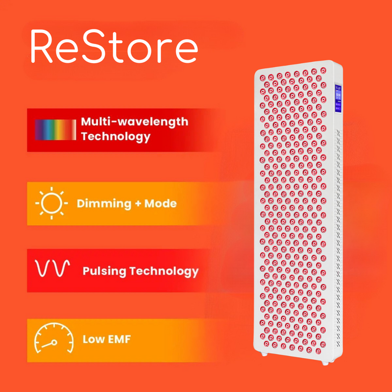 BioLight ReStore Full-Body Red Light Therapy Panel: Touch Screen, Adjustable Brightness & Pulsed Frequencies