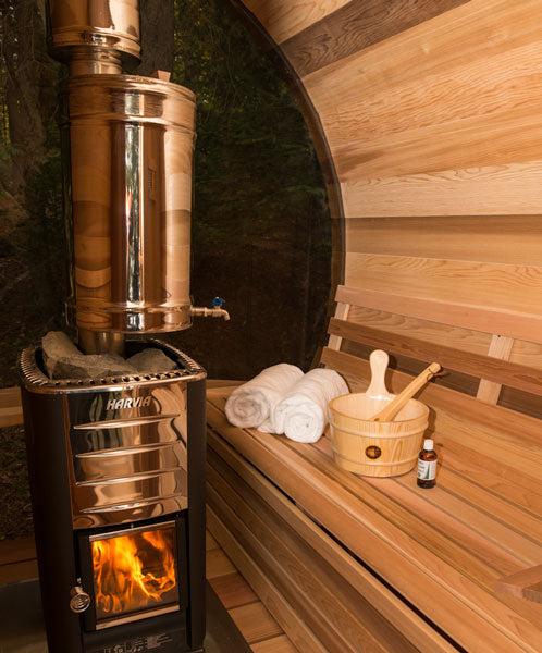 Canadian Timber Serenity Barrel Wood Burning Sauna (CTC2245MPW) by Leisurecraft