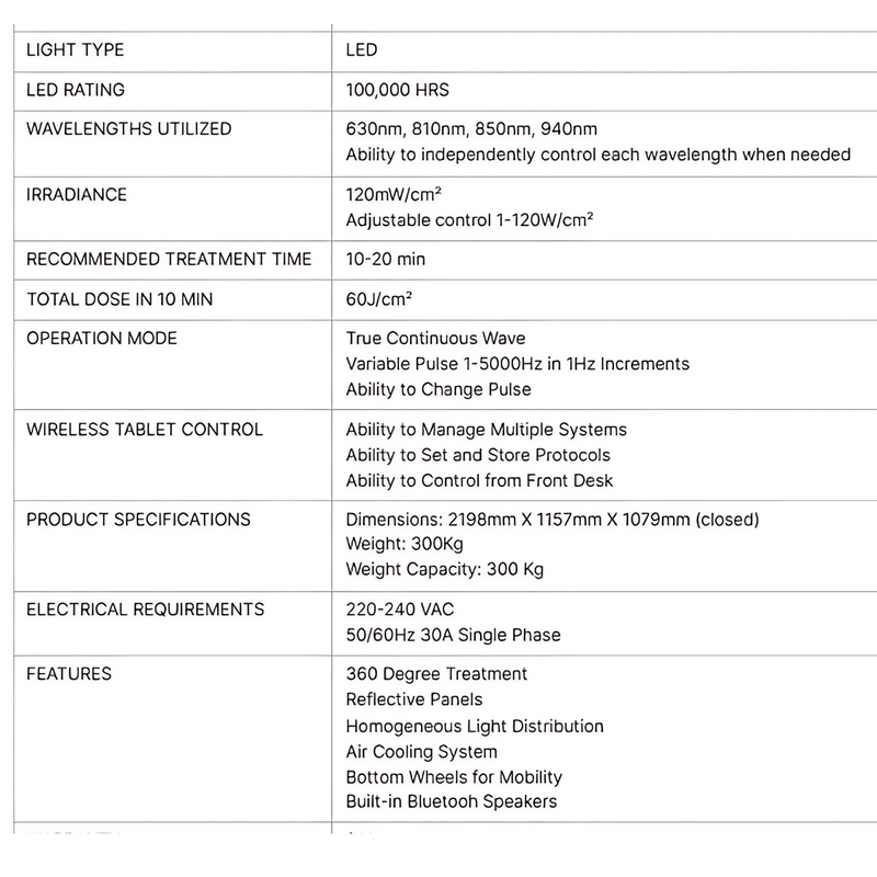 Airvida Radiance Red Light Therapy Bed For Home & Commercial Use