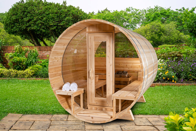 Canadian Timber Serenity MP Electric Barrel Sauna (CTC2245MPE) by Leisurecraft