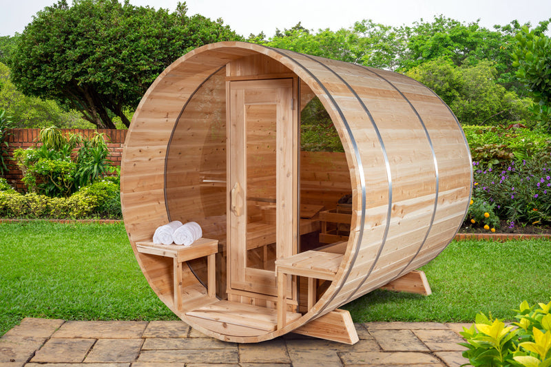Canadian Timber Serenity MP Electric Barrel Sauna (CTC2245MPE) by Leisurecraft